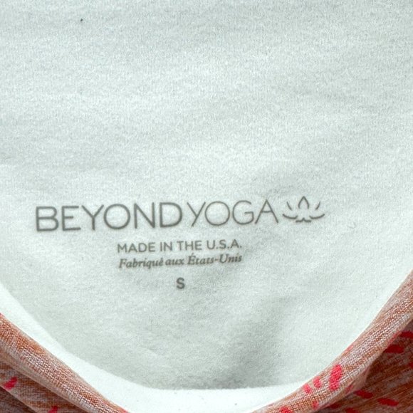 Beyond Yoga Leggings Womens Pull On Cropped Stretch Pattern Coral S - Picture 8 of 10